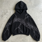 Midnight Constellation – Appliqué Cropped Hoodie
