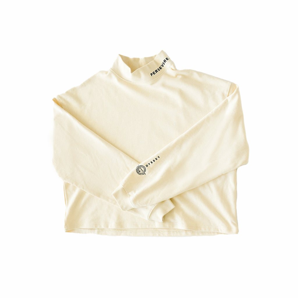 Persevere Mock Neck Pullover – Cream