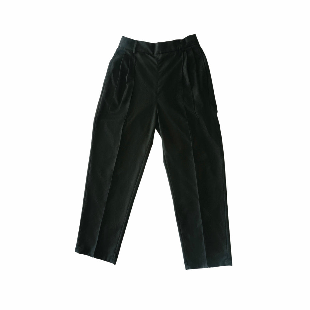 Tailored Pleated Trousers – Black