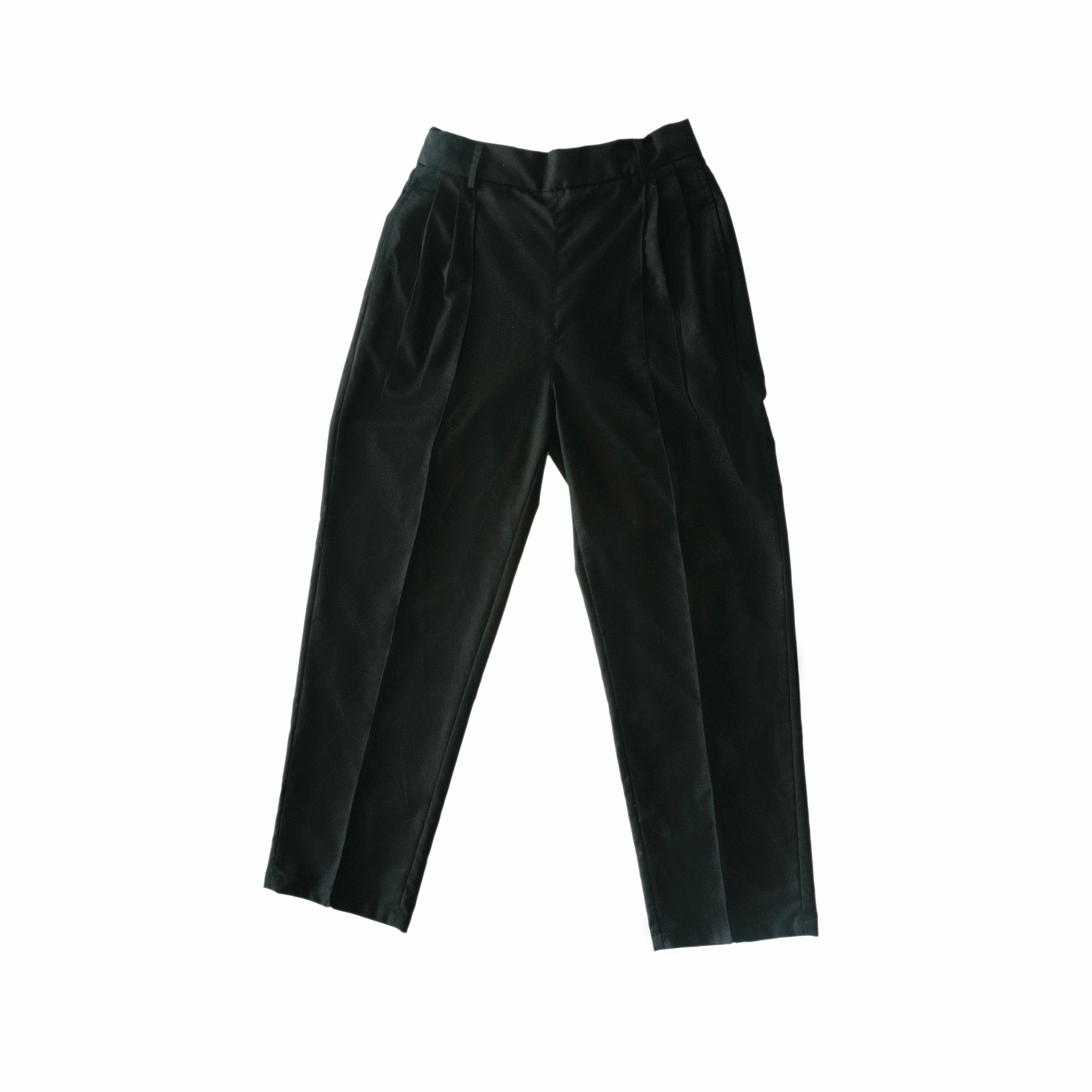 Tailored Pleated Trousers – Black