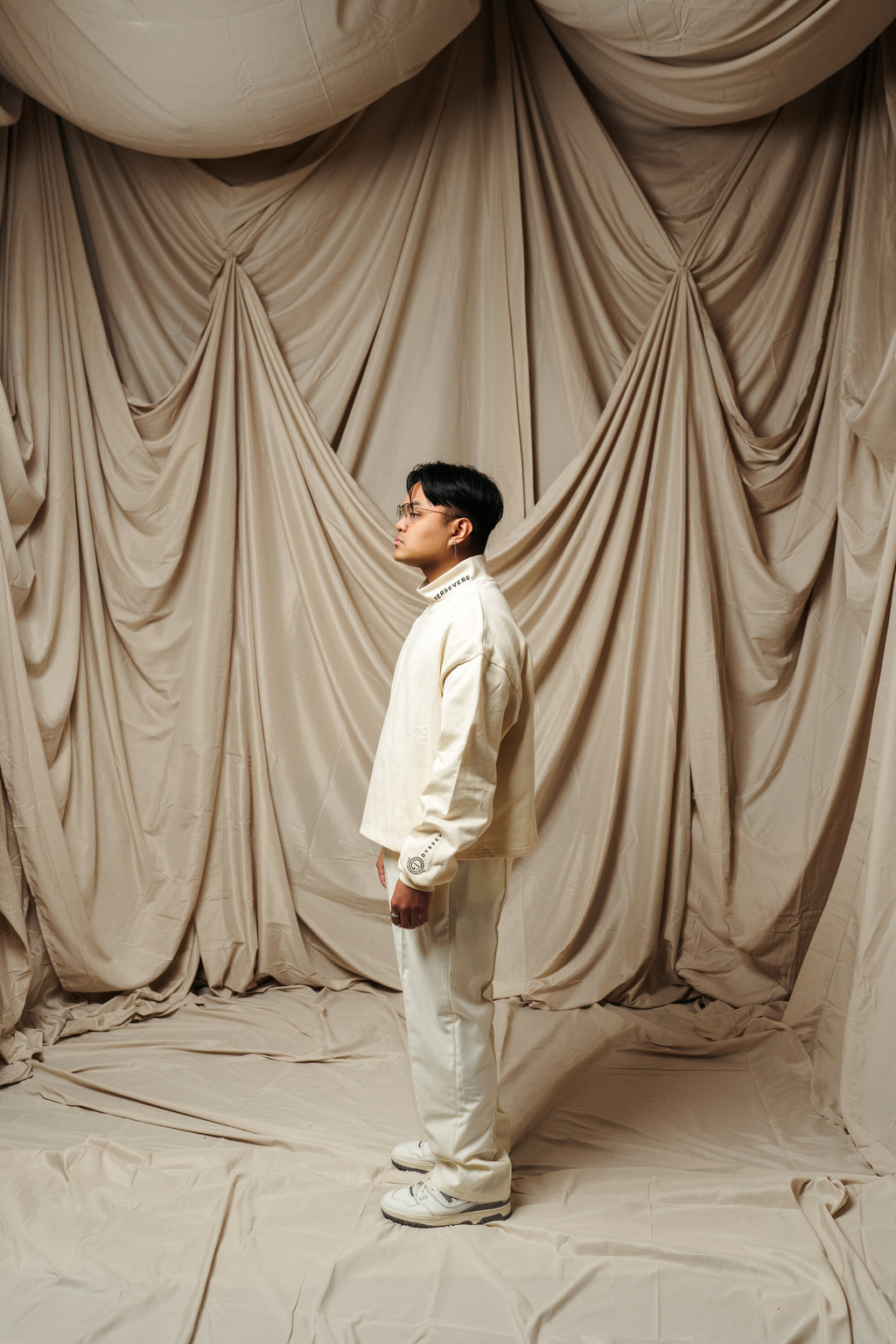 Persevere Mock Neck Pullover – Cream