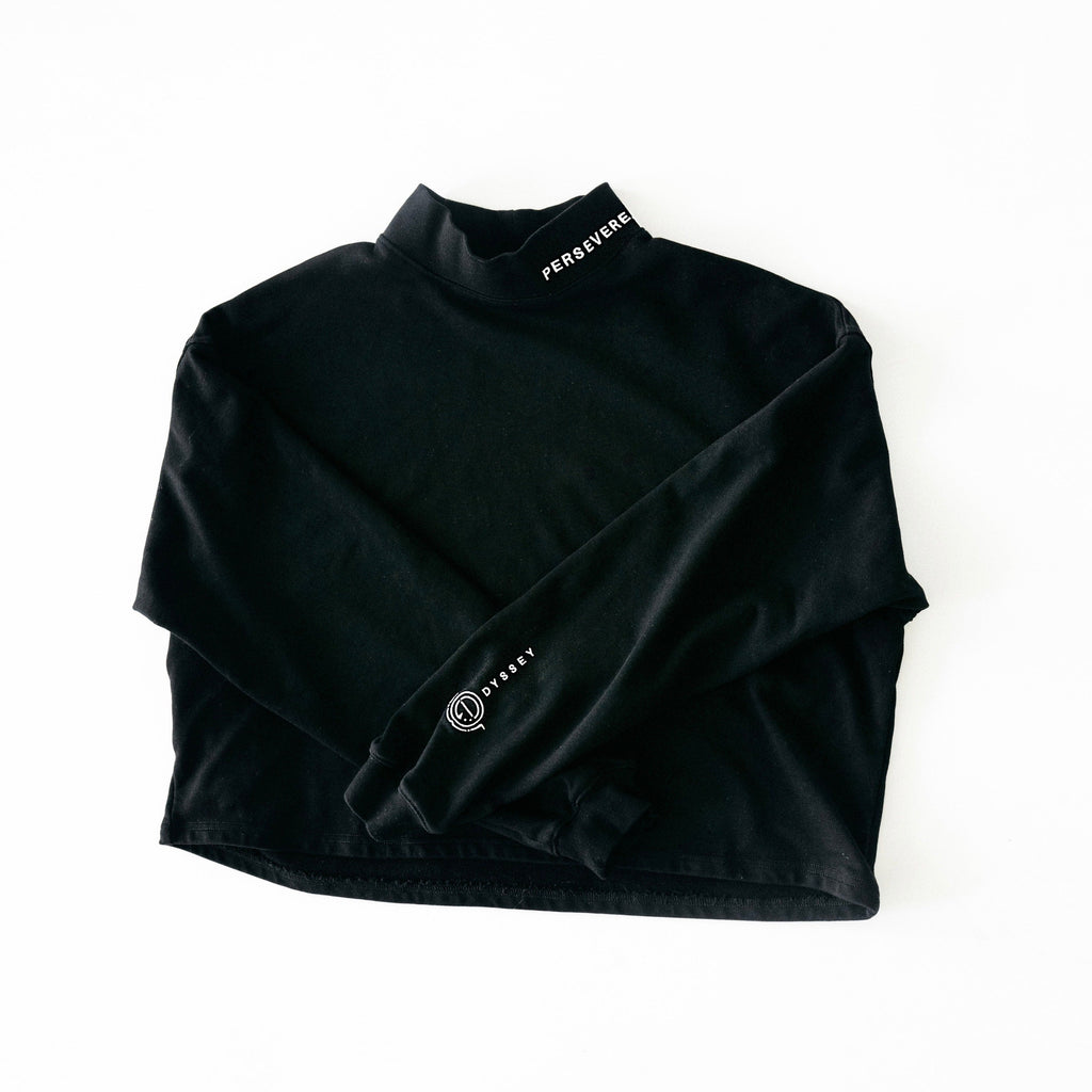 Persevere Mock Neck Pullover – Black