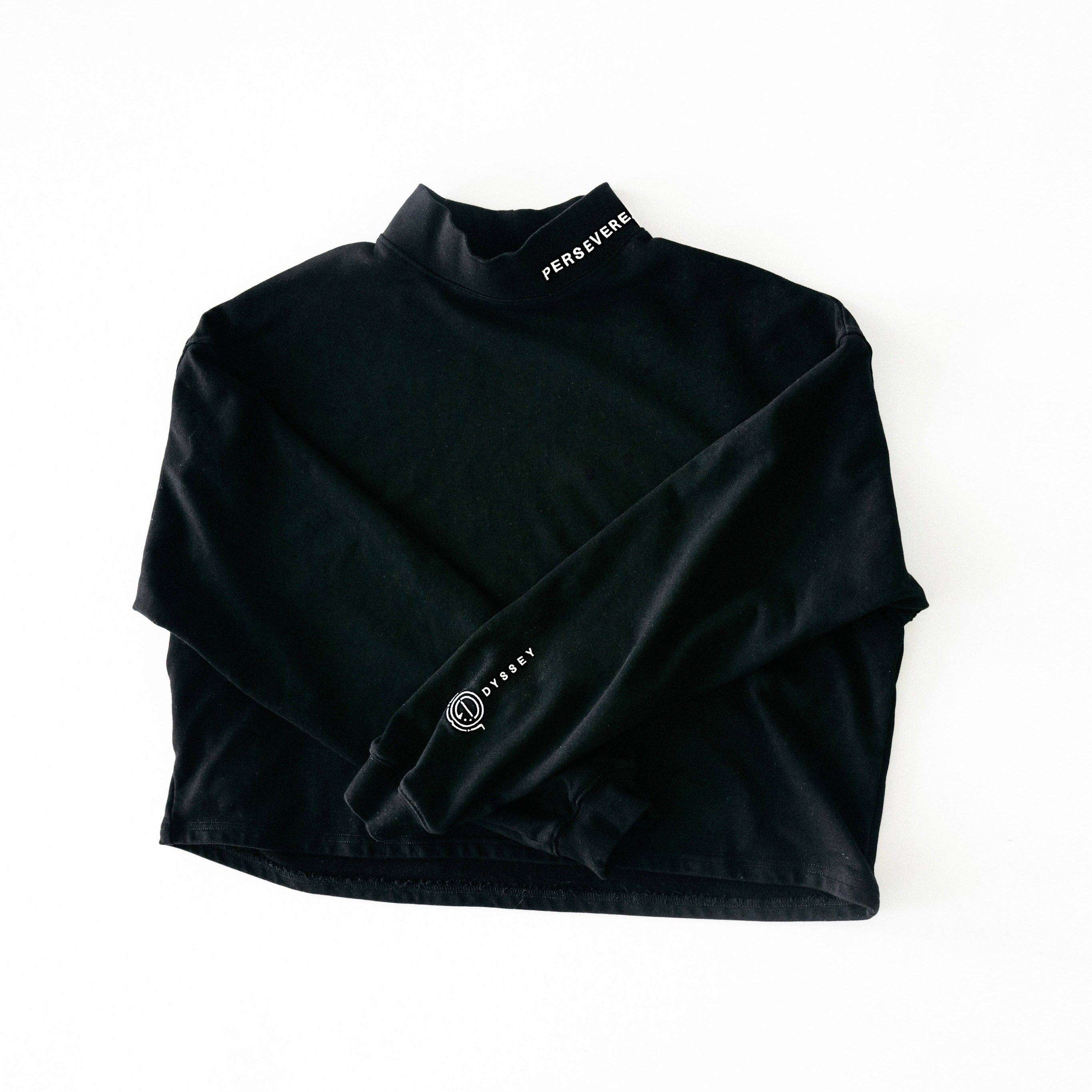 Persevere Mock Neck Pullover – Black